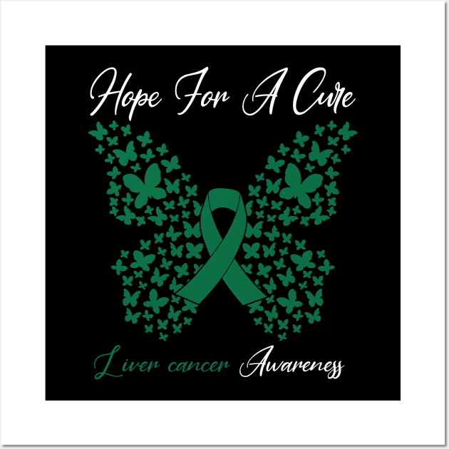 Hope For A Cure Butterfly Gift 3 Liver cancer Wall Art by HomerNewbergereq